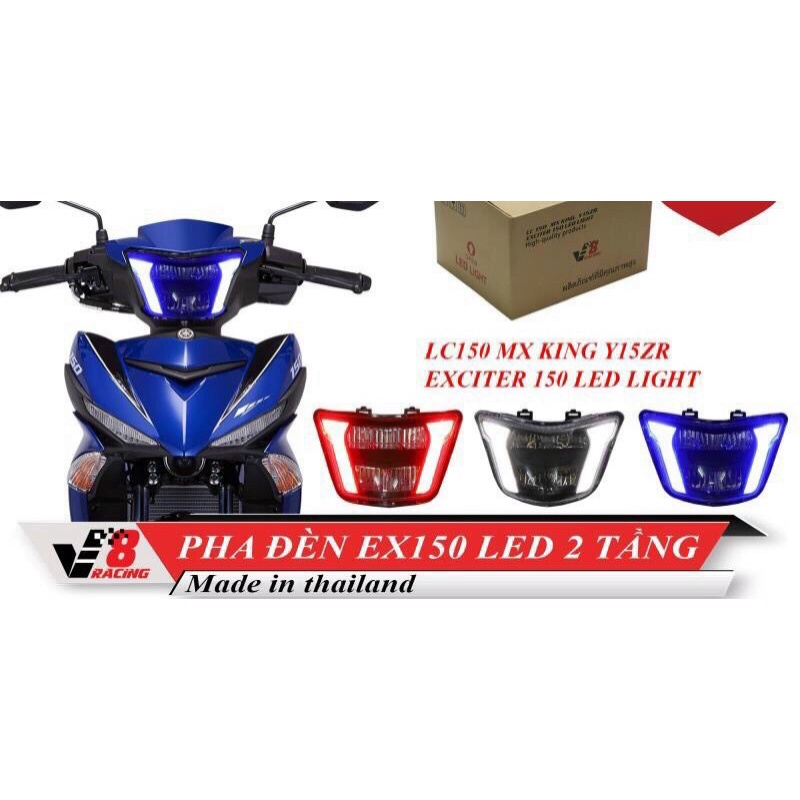 Pha đèn led 2 tầng Ex150 - Exciter 150 cao cấp V8 chính hãng