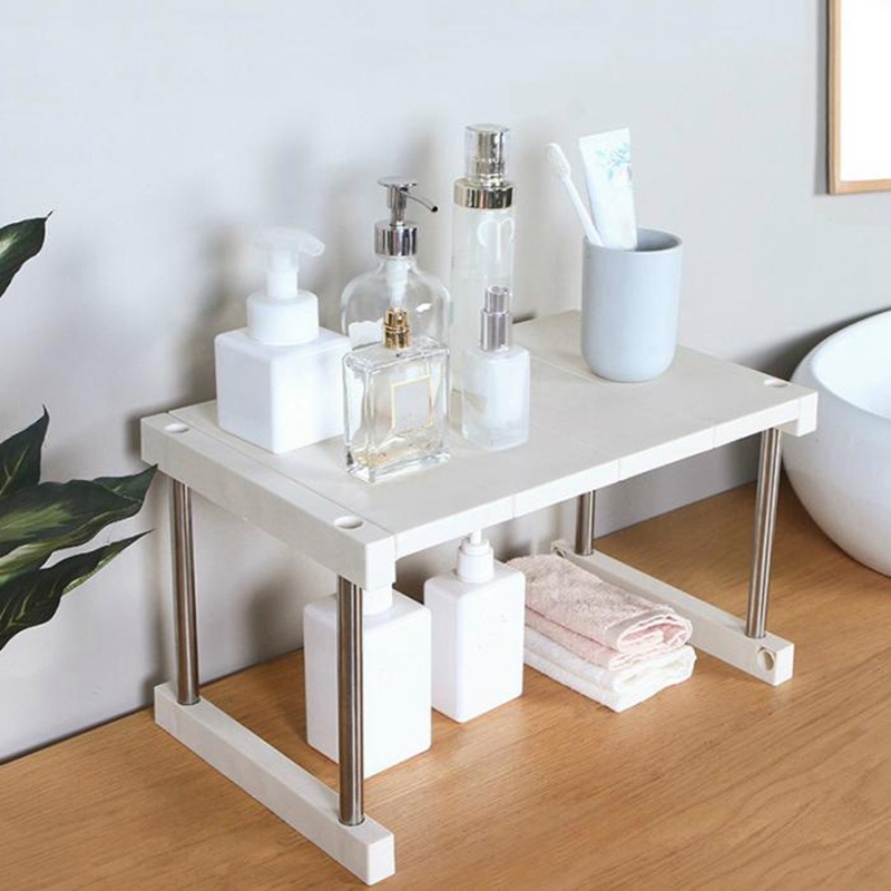 Tủ bếp Quầy kệ tổ chức Giá để gia vị có thể xếp chồng lên nhau có thể mở rộng cho nước sốt bát đĩa Màu đen