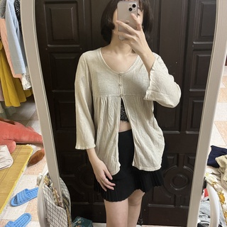 ❤️áo khoác len cadigan 2nd màu be trầm 3 cúc ngực size m ❤️❤️❤️