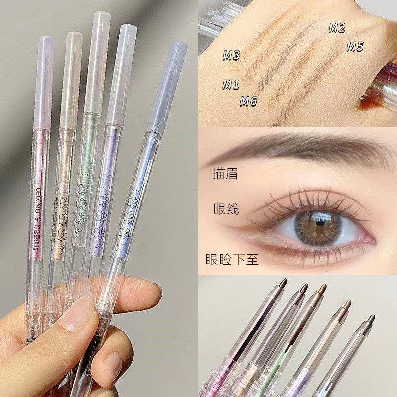 Bút kẻ lông mày hai đầu lâu trôi không thấm nước 6 màu tùy chọn