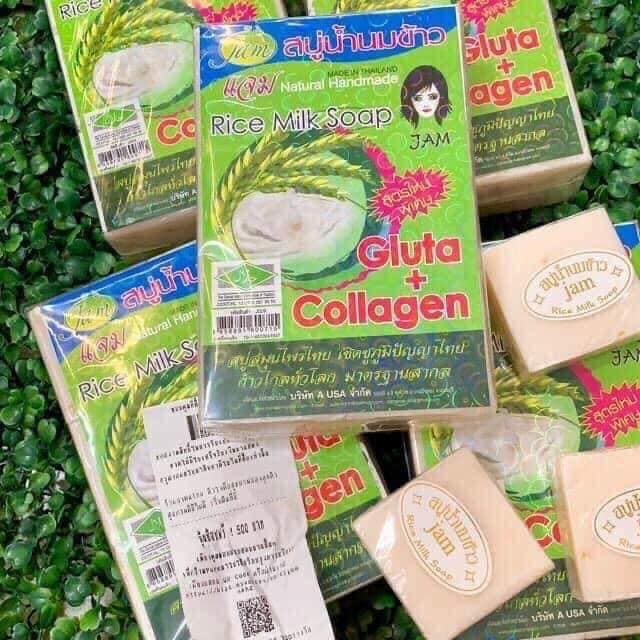 Lốc 12 Xà Phòng Cám Gạo Thái Lan Jam Rice Milk Soap