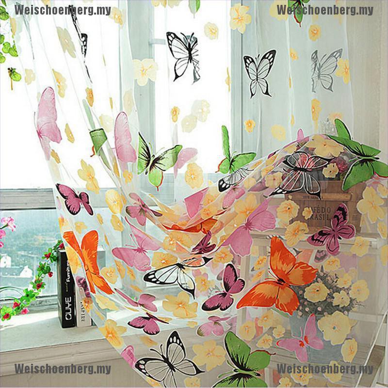 Rèm cửa vải tuyn in hình bướm xinh xắn chất lượng