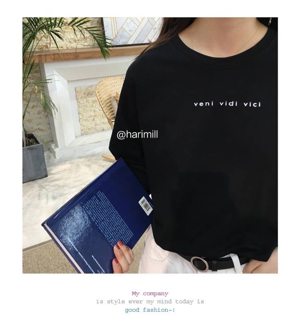 Áo Thun Tay Dài Form Rộng Phong Cách Hàn Quốc Ulzzang thu đông VINI VIDI VICI - Ảnh thật ở cuối | BigBuy360 - bigbuy360.vn