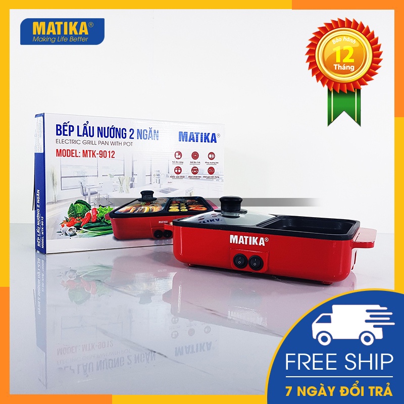 Bếp Lẩu Nướng 2 Ngăn Mini MATIKA MTK-9012