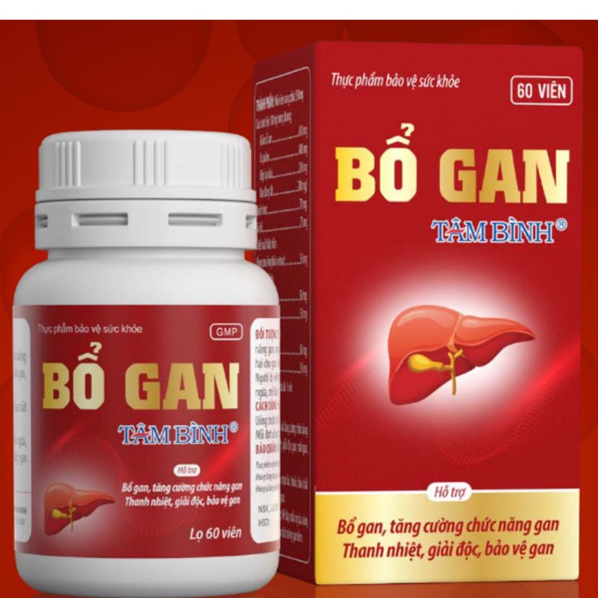 Bổ gan tâm bình hộp 60 viên , bảo vệ sức khỏe gan cho người dùng , Thuocviet24h