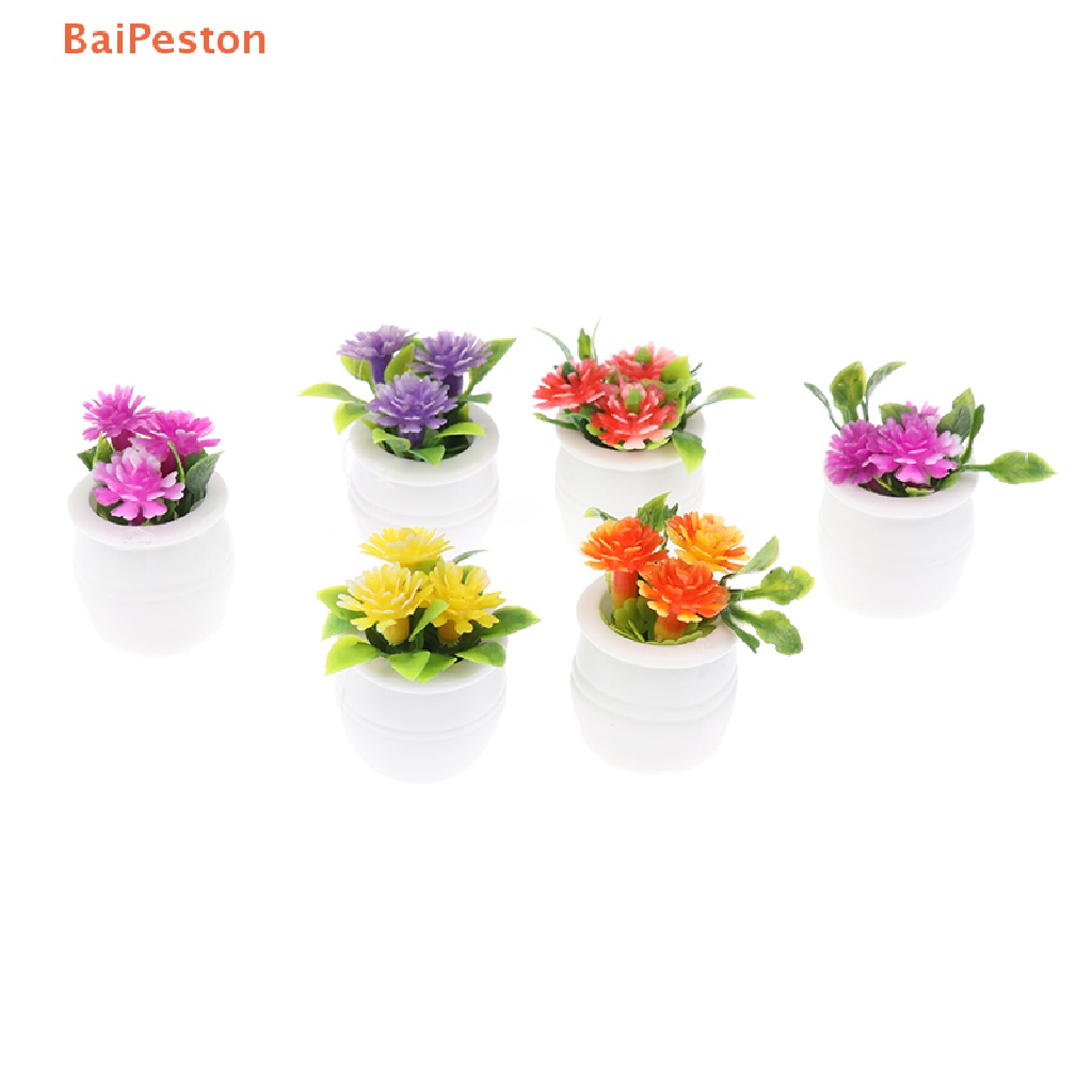 Set 3 Chậu Cây Xanh Mini Tỉ Lệ 1: 12 Dùng Để Trang Trí Nhà Búp Bê