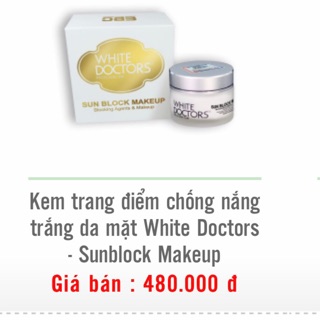 Trang điểm chống nắng làm trắng da mặt white docters sunblock makeup
