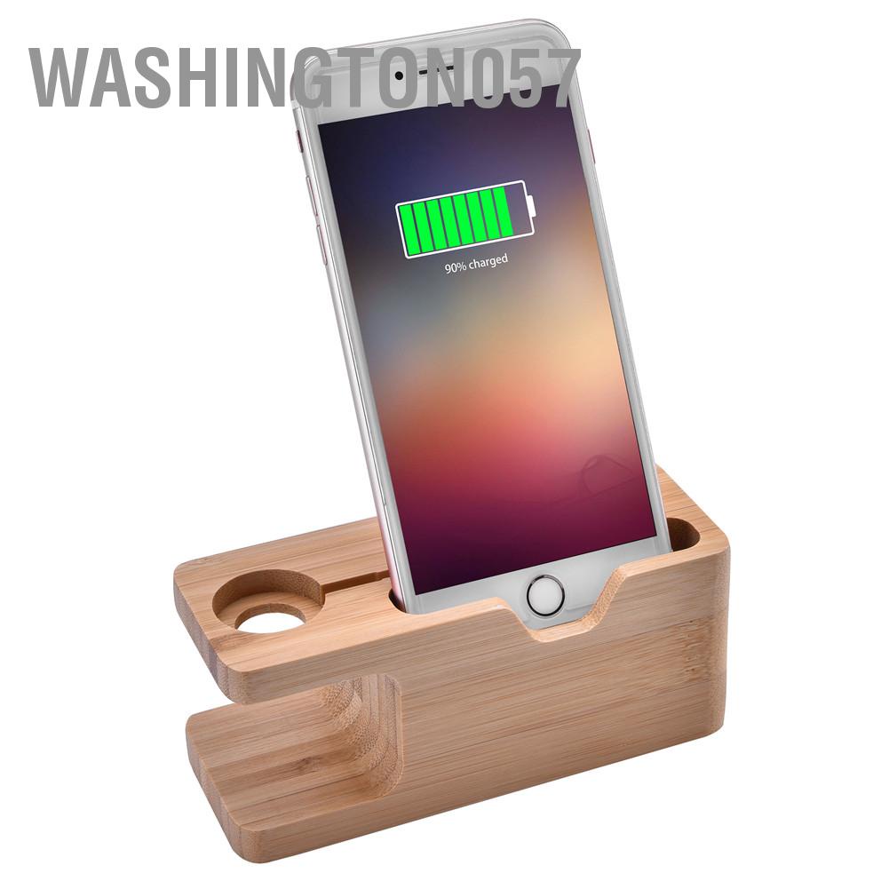 Washington057 Bamboo Charging Dock Station Bracket Stand Holder For IOS