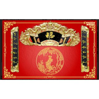 Tranh dán tường bàn thờ phòng thờ 3D có keo sẵn