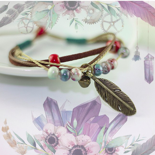 Vòng tay gốm lông vũ 🍑 Peach.Beauty 🍑