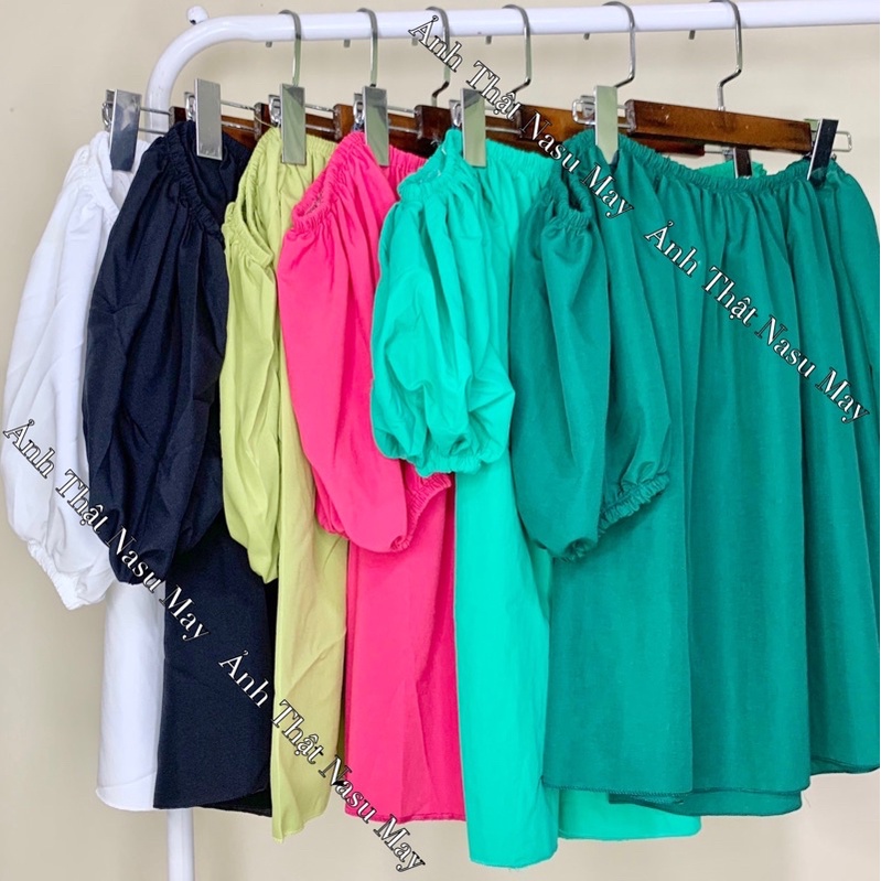 Áo trễ vai, áo hở vai babydoll nữ đẹp bèo tay phồng rộng dễ thương, mặc đi chơi, s