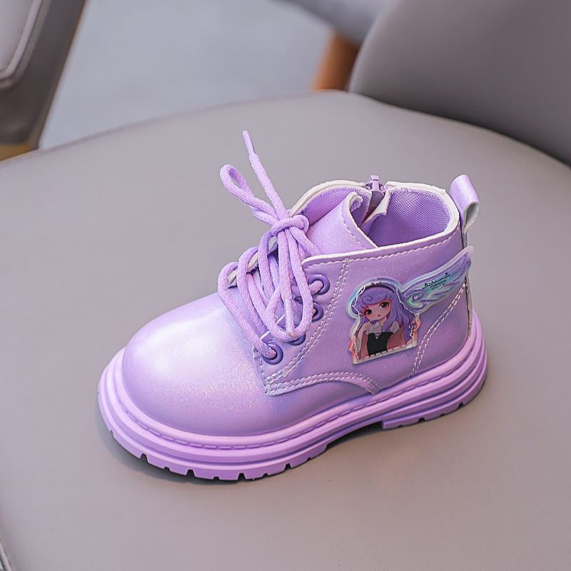 Bốt Bé Gái, Boots Bé Gái Cổ Cao Da Siêu Mềm,Giày Bốt Bé Gái Hình Công Chúa Nhũ Lóng Lánh Siêu Xinh Cho Bé Từ 1-6Tuổi