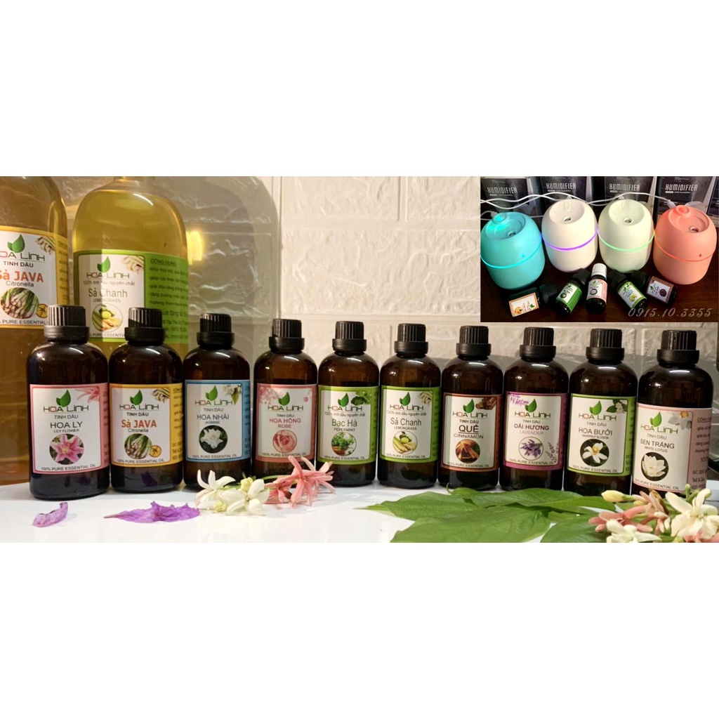 30ML - Tinh dầu thiên nhiên nguyên chất 100%  HOALINH| Tự chọn mùi : SẢ CHANH- QUẾ- BẠC HÀ - HOA HỒNG - CAFE - TRẦM ...