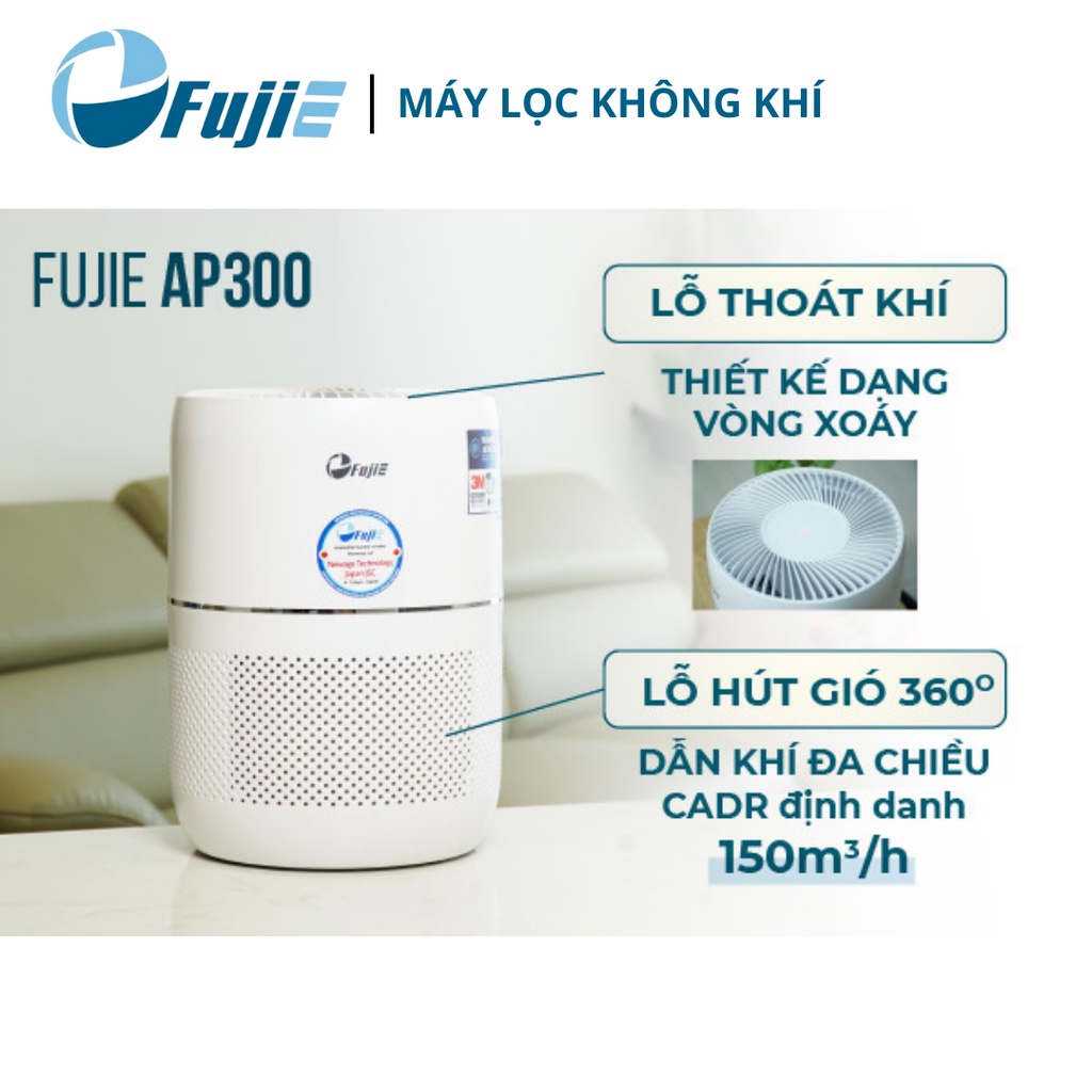 Máy lọc không khí thông minh kết nối Wifi FujiE AP300, công nghệ Nhật Bản, bảo hành 12 tháng toàn quốc