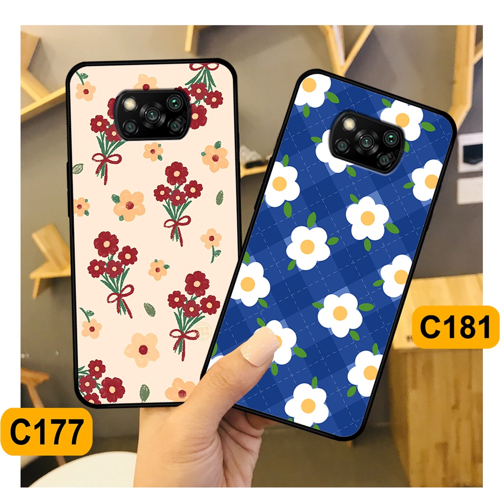 Ốp Xiaomi Poco X3 / Poco X3 Pro in hình hoa cỏ nhẹ nhàng,họa tiết caro xinh xắn.ốp lưng chống sốc