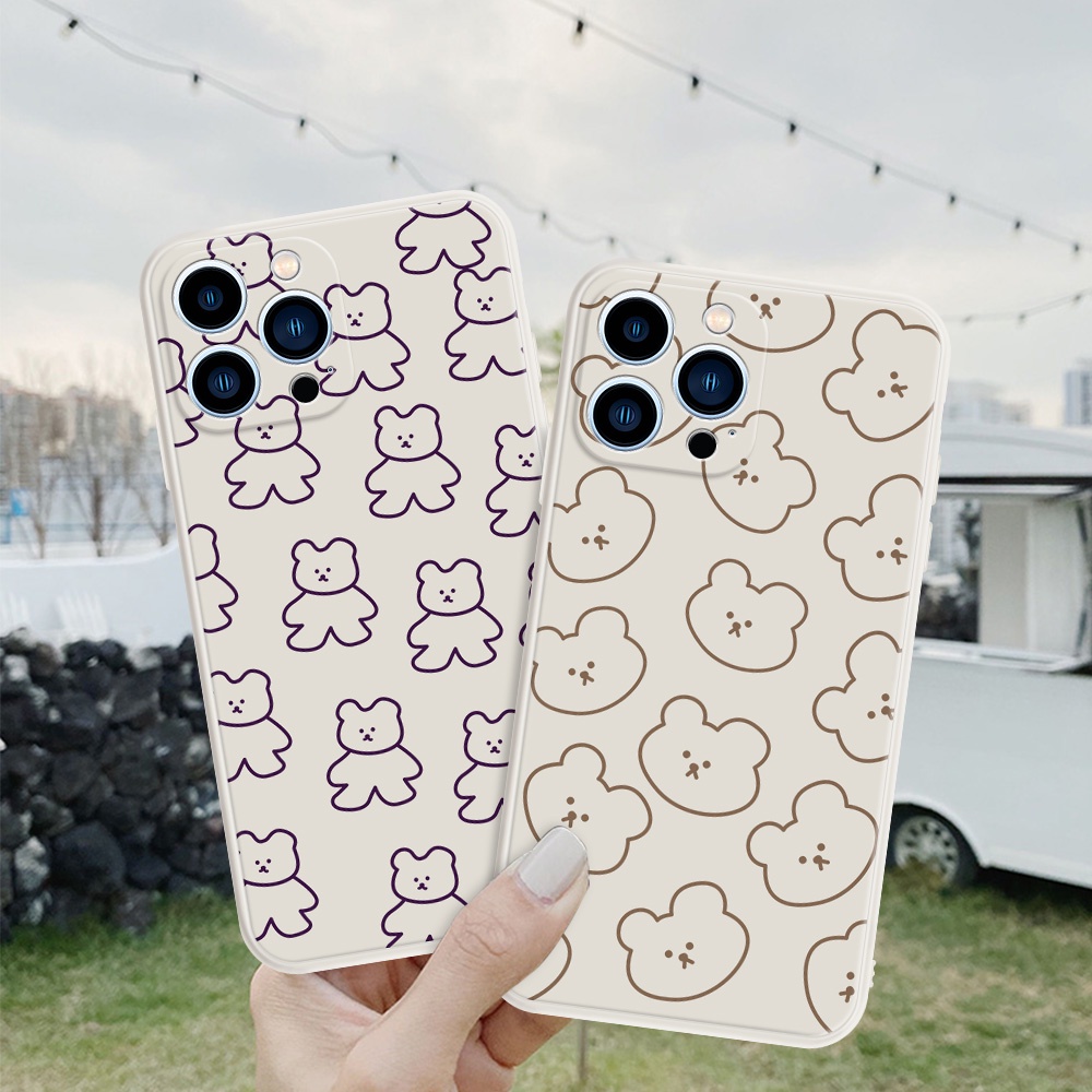 Ốp Điện Thoại Mềm Hình Gấu Trắng Đen Cho Tecno Spark 6 GO 6 Air Spark 7 PRO Camon 17 PRO 17P Infinix HOT 10 9 PLAY 10S 11S NOTE 11 10 PRO SMART 4 5