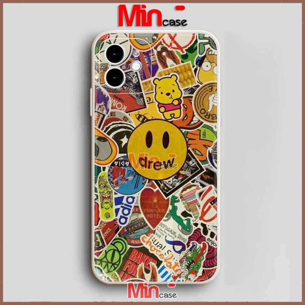 Ốp lưng iPhone Drew cạnh viền vuông silicon mềm dẻo cho iphone 6/6s/7/8/X/XS/XR/11/12/13 Pro Plus Max cute dễ thương đẹp