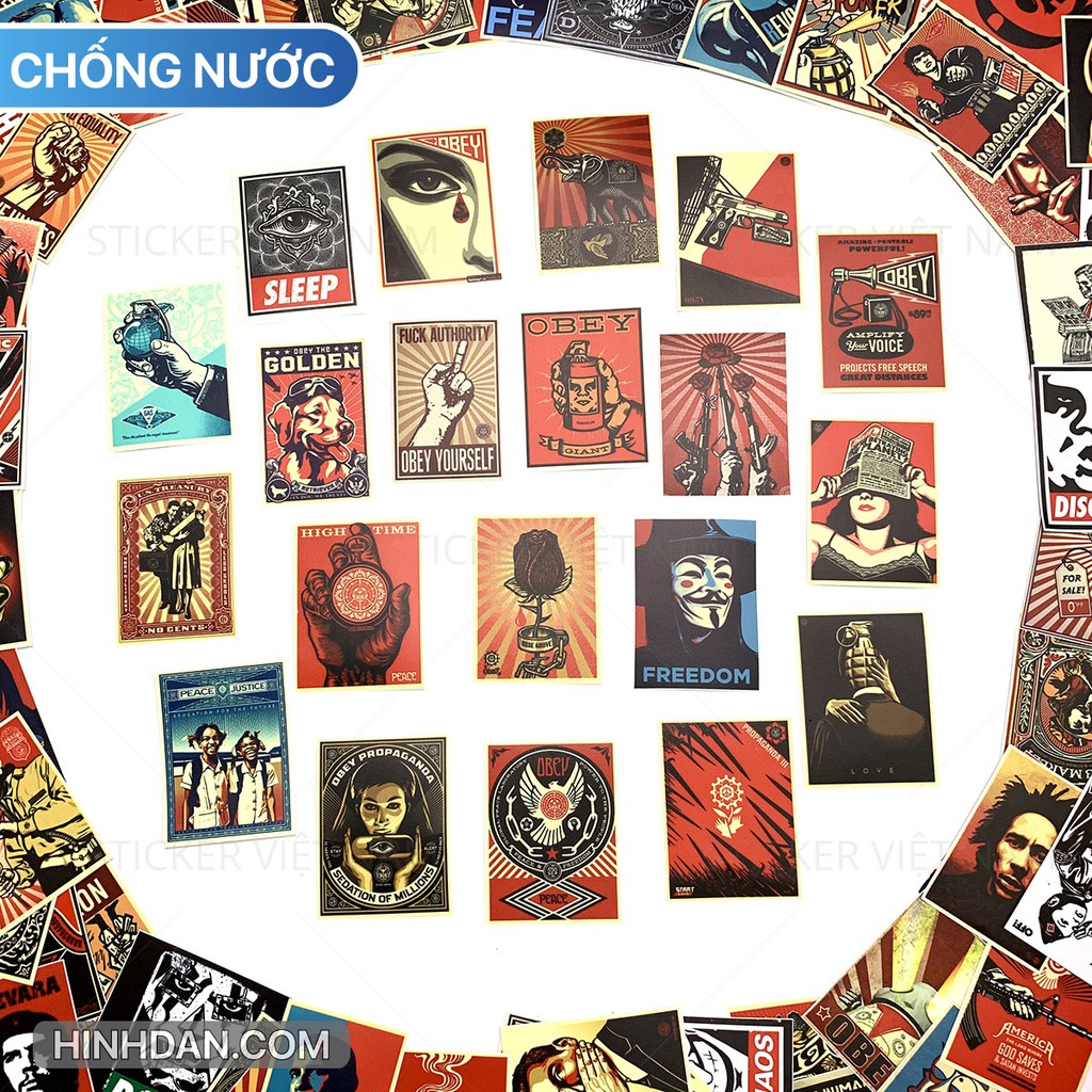 OBEY sticker Siêu Chống Nước dán Nón Bảo Hiểm, Xe, Laptop, Đàn Guitar, Tường, Tủ
