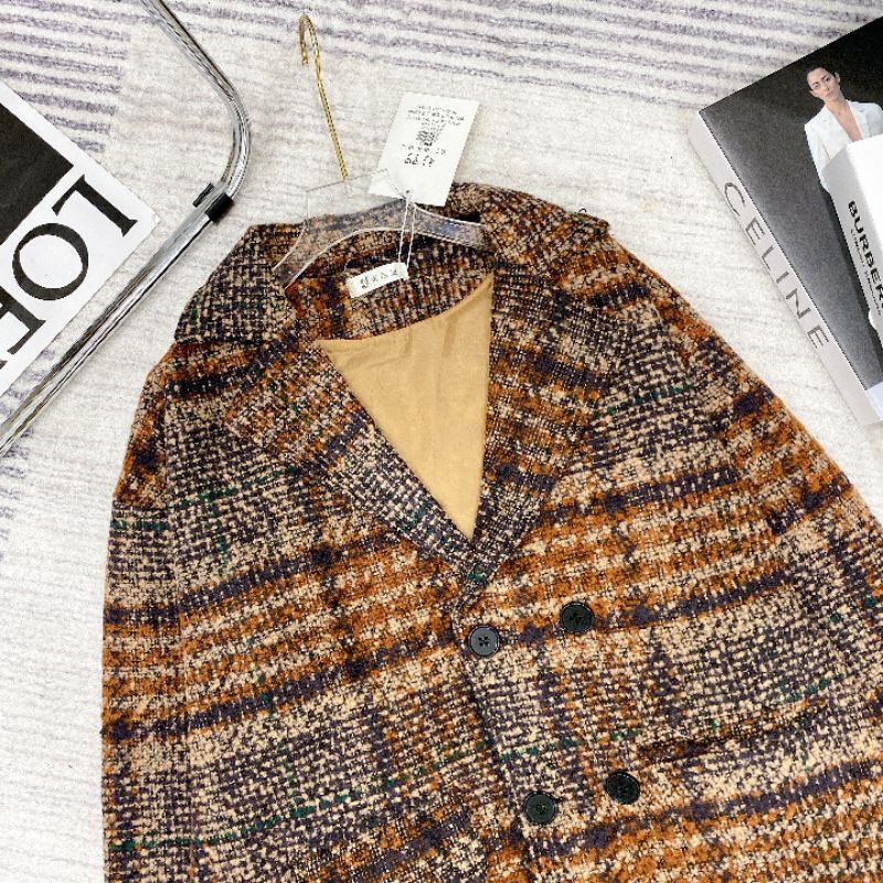 Áo khoác dạ nâu tây hót trend