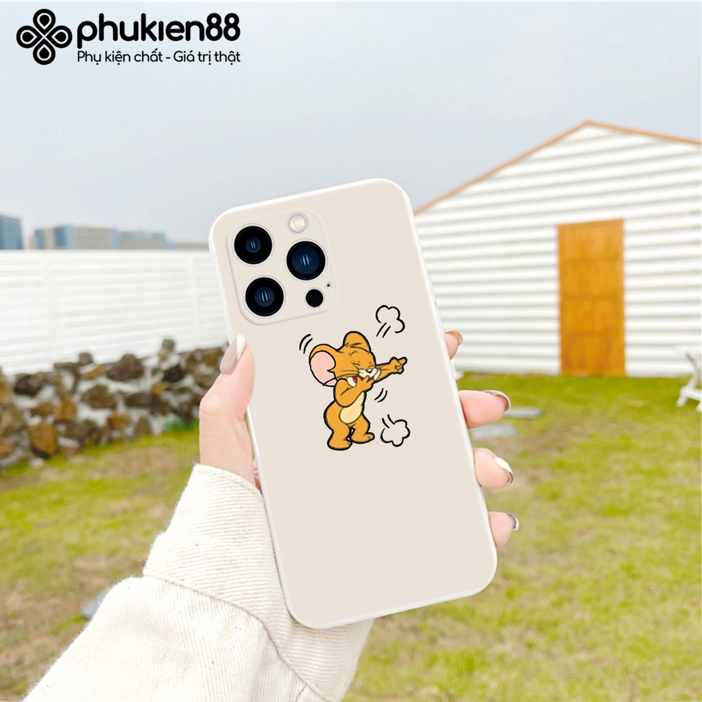 Ốp lưng ip Smile mèo chuột cạnh vuông 6/6plus/6s/6splus/7/7plus/8/8plus/x/xr/xs/11/12/13/pro/max/plus/promax
