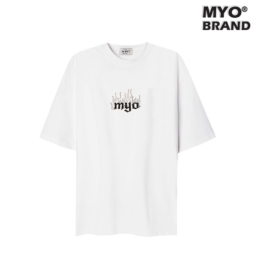 Áo Thun Tay Lỡ Form Rộng MYO Vải Cotton Thêu Take Fire