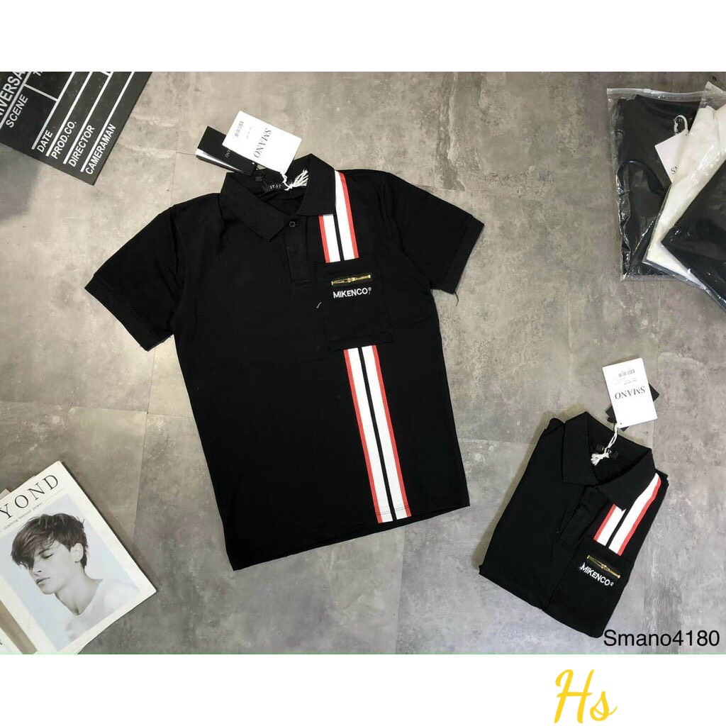 Áo PoLo Nam  Cổ Bẻ Túi Khoá Mikenco Chất Cotton Co Giãn 4 Chiều Hàng Có Size 40KG - 70 KG