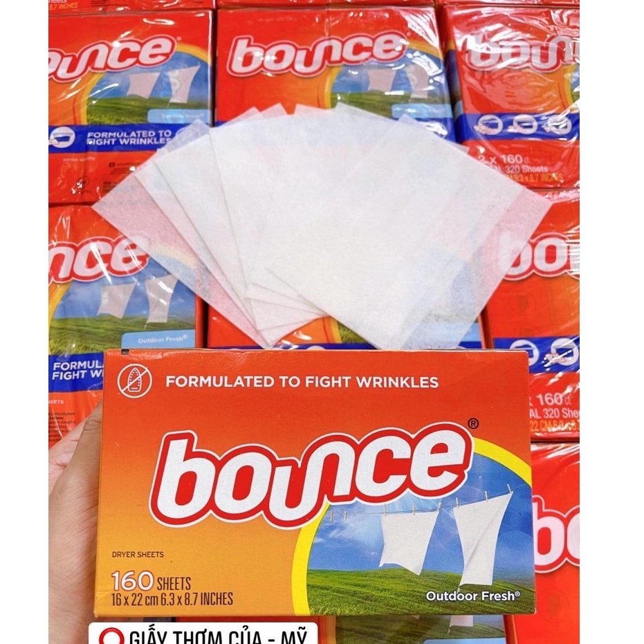 Giấy Sấy Thơm Quần Áo Bounce Sheets Outdoor Fresh - 160 Tờ