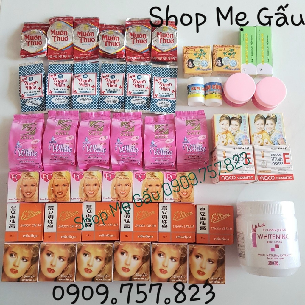 Combo kem spa trắng nhanh cấp tốc nắp hồng loại tốt