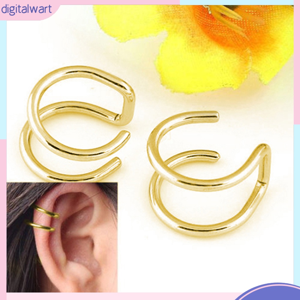 Dg✌❤ Khuyên Kẹp Vành Tai 2 Đầu Bằng Thép Không Gỉ Cá Tính