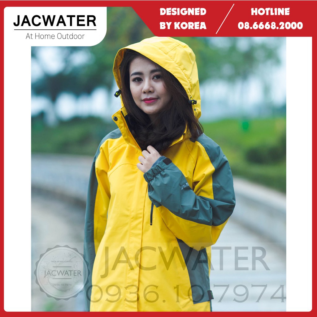 Áo gió 2 lớp nam nữ chống nước size châu á,khoác dù vải GORE TEX phối màu JACWATER V350 [TD92] [TD92]