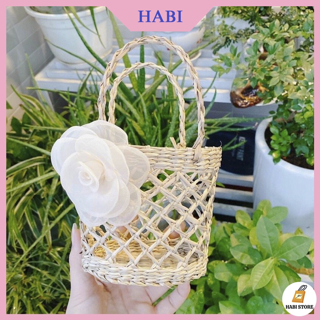 Túi cói cầm tay chụp ảnh, túi cói đi biển vintage đa dạng mẫu mã, thân thiện với môi trường, giỏ cắm hoa  M93