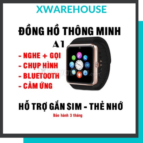 Đồng hồ thông minh A1 xài sim, smart watch nghe gọi hỗ trợ thẻ nhớ đến 32GB