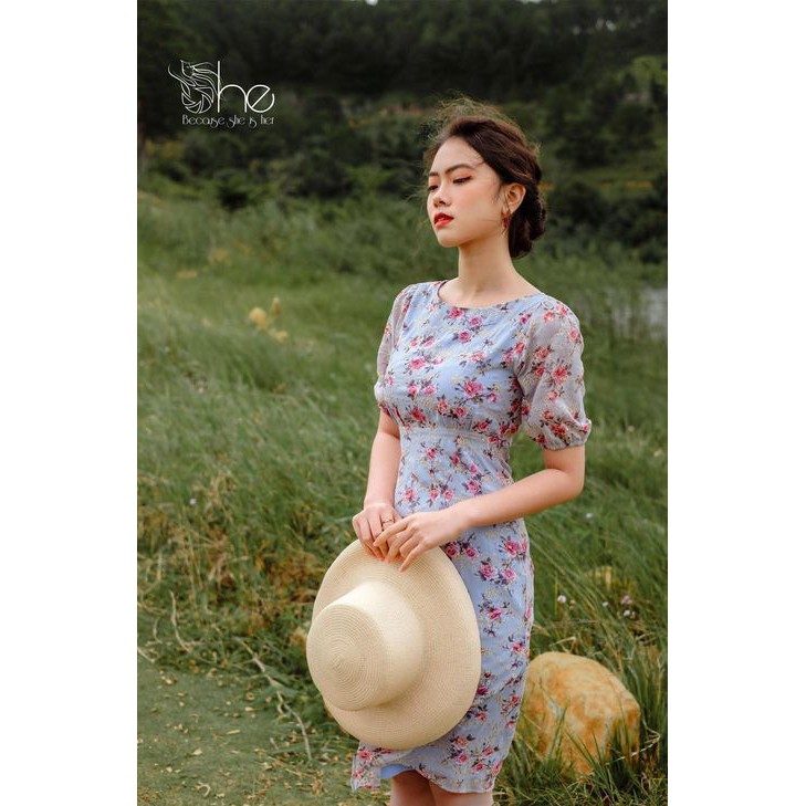 Cindy Dress - Đầm cổ tròn tay bo - SDX105