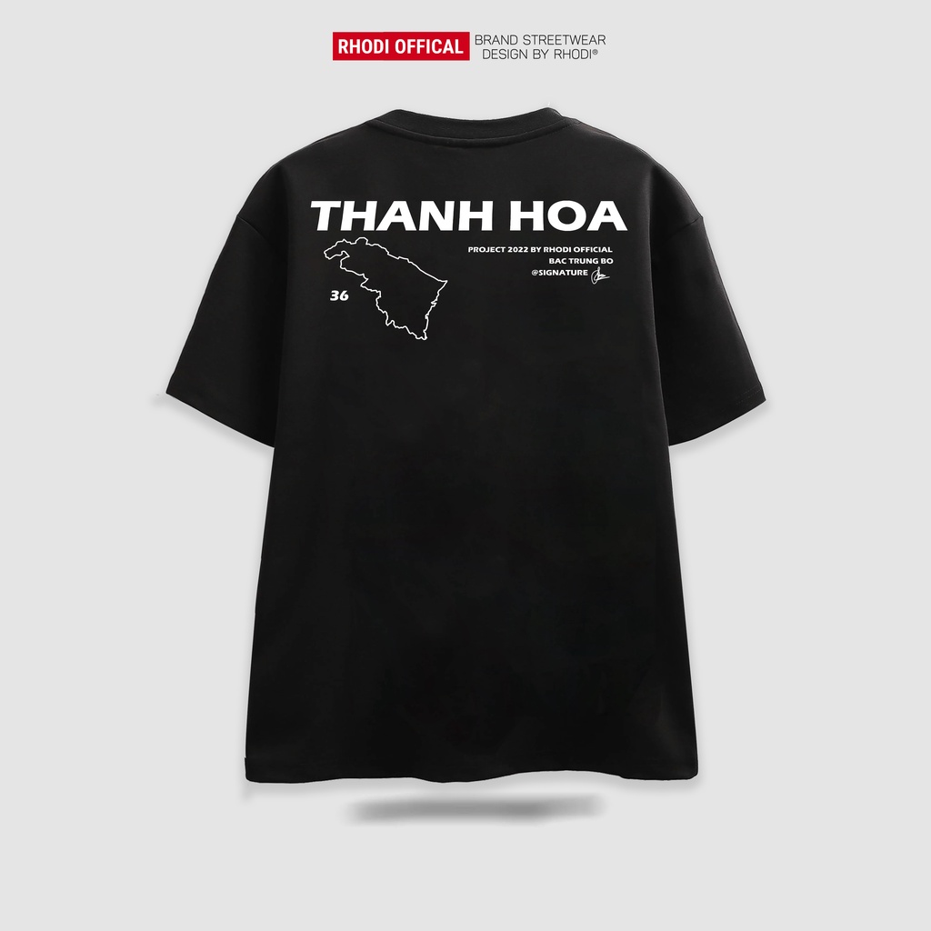 Áo thun local brand RHODI phông cổ tròn tay lỡ unisex nam nữ thế hệ genz Text Thanh Hóa