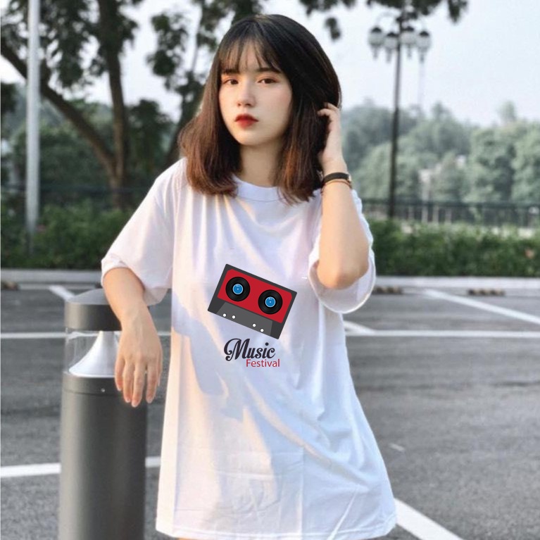 áo phông nam nữ form rộng tay lỡ unisex băng nhạc dễ thương cotton co giản