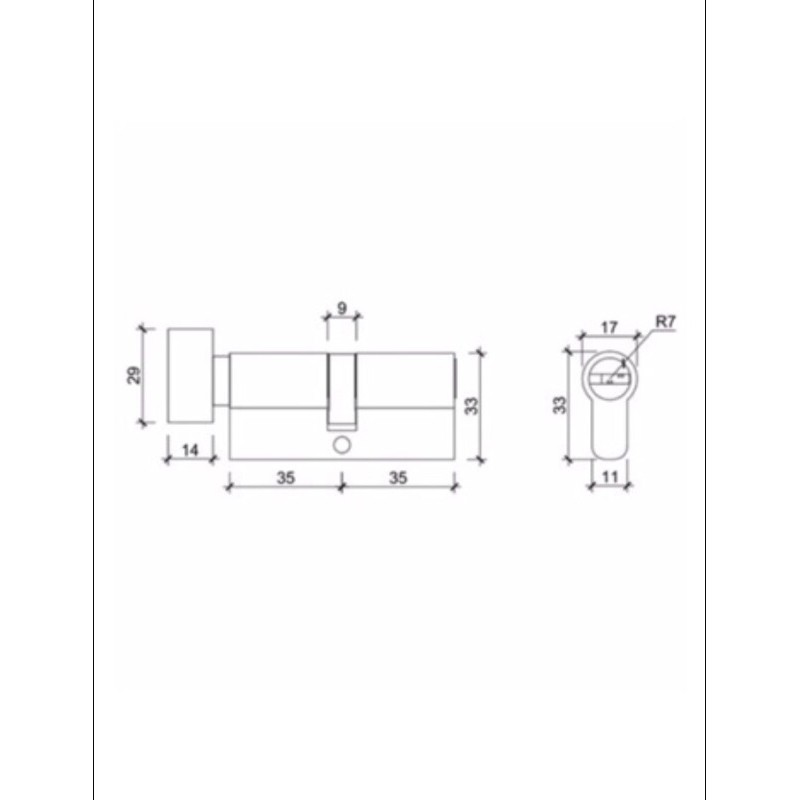 Ruột khoá tay gạt VICKINI 41108.001 ( 7cm )