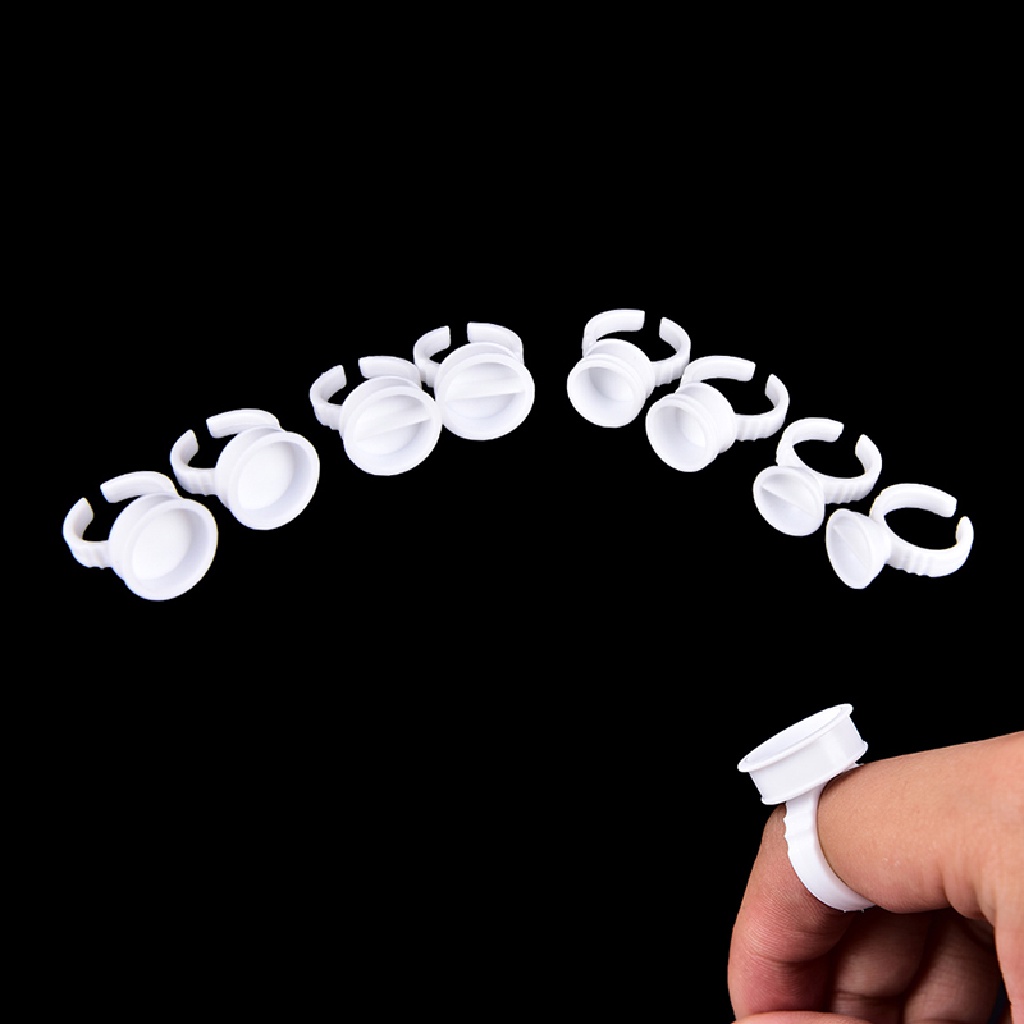 [Hàng mới về] Bộ 50 cái nhẫn đựng keo dán mi và mực vẽ xăm dùng 1 lần tiện lợi
