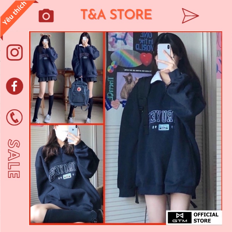 Áo Sweater unisex Foruyfs tay bồng form rộng cá tính Ulzzang, áo phông dài tay hoodie nỉ T&A STORE
