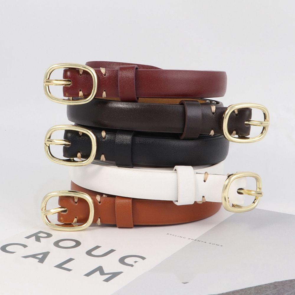 Thắt Lưng Da PU Khóa Oval Kim Loại WMES15H Dễ Điều Chỉnh Phong Cách Hàn Quốc