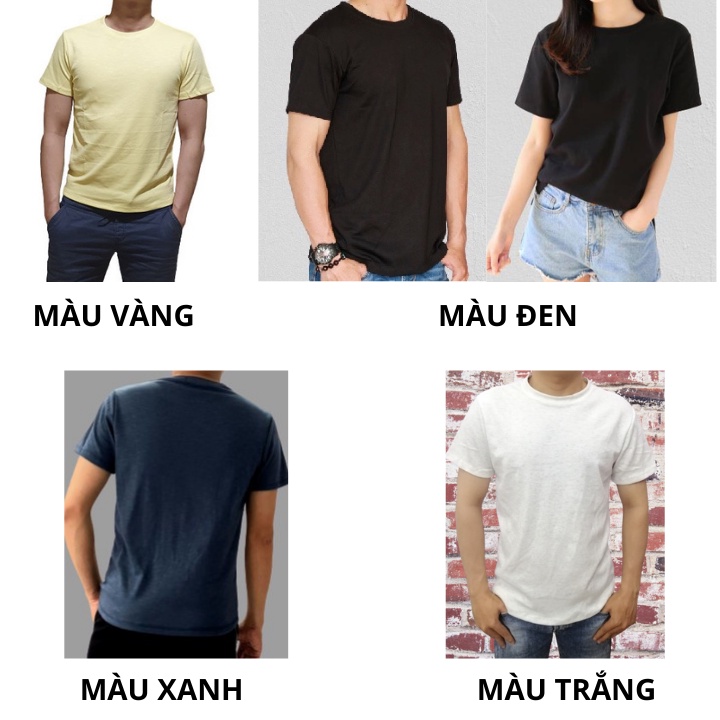 Áo thun unisex nam nữ dạng áo phông trơn cổ tròn tay ngắn form vừa đẹp không bai giãn AT01