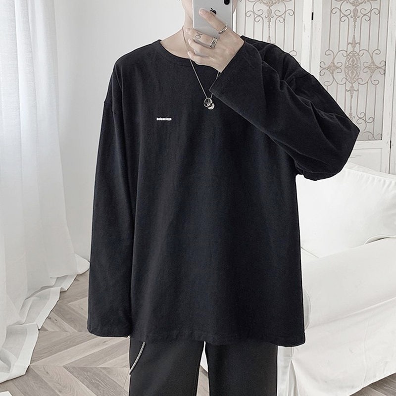 Áo thun tay dài màu trơn phong cách thời trang cho nam | BigBuy360 - bigbuy360.vn