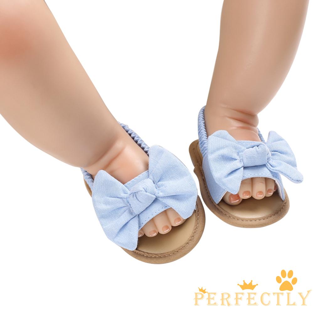 PFT-0-18Months  Kids Toddler Baby Girls Big Bowknot Sandals Summer Beach Shoes Infant Baby Shoes