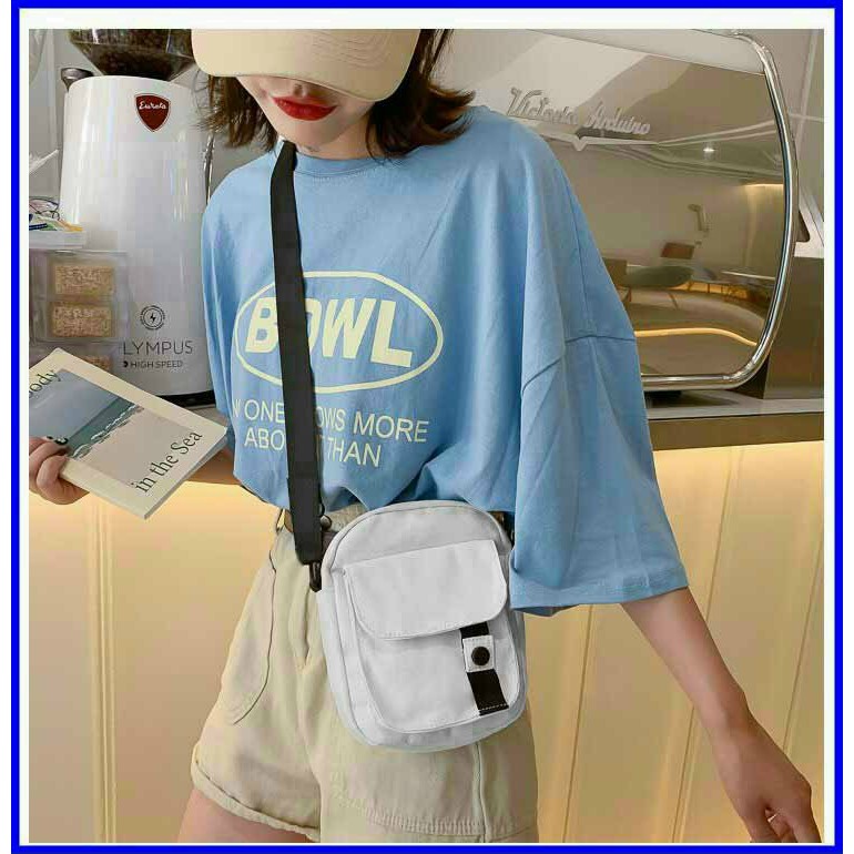 ⚡ unisex Đen xám ⚡ Túi Vải Đeo Chéo Nam Nữ Chất Kaki Bố có nút và dây kéo, kèm ảnh chụp thật