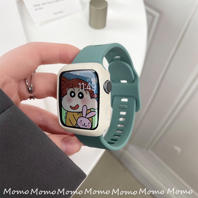 Dây Đeo Silicone Cho Đồng Hồ Thông Minh IWatch 7 6 5 4 3 2 1 SE 41mm 45mm 44 Mm 40mm