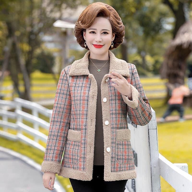 Áo khoác lót lông tặng mẹ