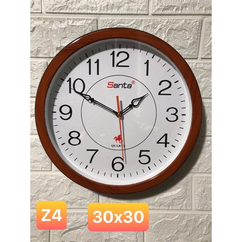 Đồng Hồ Treo Tường Tròn Santa Viền Giả Gỗ Z4