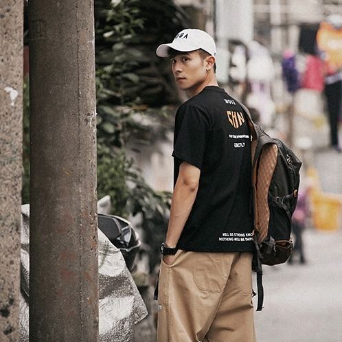 Áo Thun 100% Cotton Tay Ngắn Dáng Rộng In Họa Tiết Đơn Giản Thời Trang Mùa Hè Phong Cách Nhật Bản Cho Nam Giới