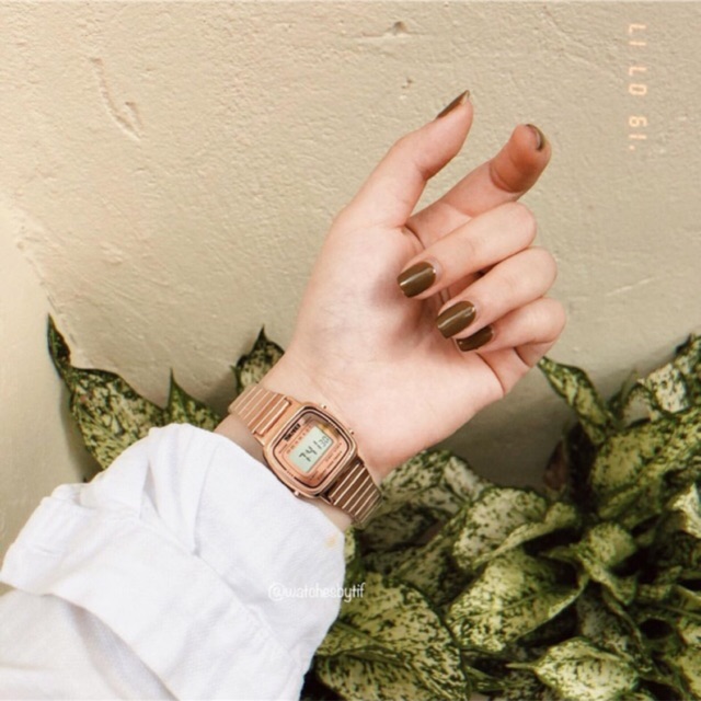 Đồng hồ điện tử dây kim loại SKMEI DUPE rose gold đồng hồ nữ mặt nhỏ thời trang size 22mm Watchesbytif báo thức bấm giờ