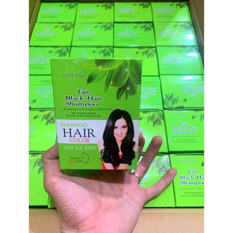 Dầu gội đen tóc OLIVE - BLACK HAIR SHAMPOO - 1 Hộp/ 10 Gói