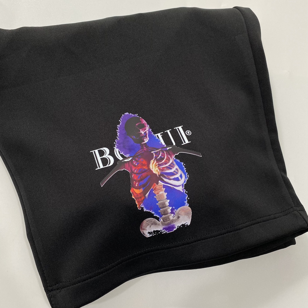 QUẦN SHORT BOBUI XƯƠNG Nam Nữ, chất thun Poly 2 da, đùi thể thao, cộc ngắn form rộng unisex